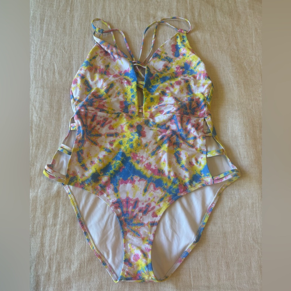 Jessica Simpson Multicolor Tie-Dye Swimsuit
